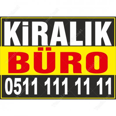 Kiralık Büro Branda Afişi (Sarı Siyah Renk)
