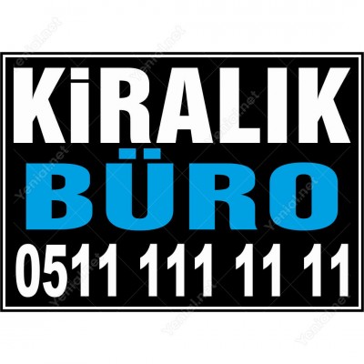 Kiralık Büro Branda Afişi (Siyah Mavi Renk)