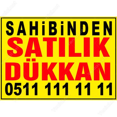 Sahibinden Satılık Dükkan Branda Afişi