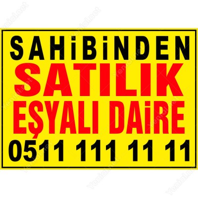 Sahibinden Satılık Eşyalı Daire Branda Afişi