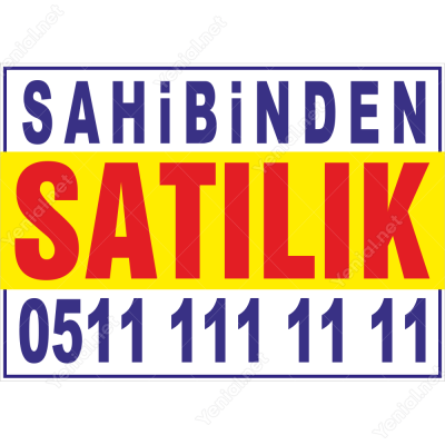 Sahibinden Satılık Branda Branda Afişi (Sarı Mavi Renk)