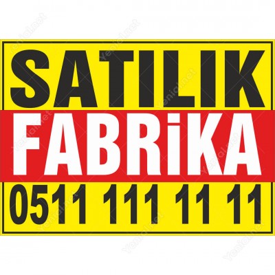 Satılık Fabrika Branda Afişi (Sarı Kırmızı Renk)