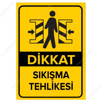 Dikkat Sıkışma Tehlikesi Levhası