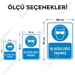 İş Gözlüğü Takınız Levhası