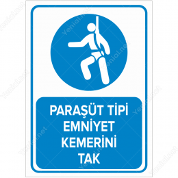 Paraşüt Tipi Emniyet Kemerini Tak Levhası