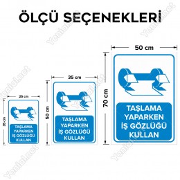 Taşlama Yaparken İş Gözlüğü Kullan Levhası