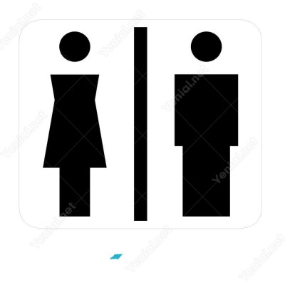 Bay Bayan Wc Beyaz Şekilli Yönlendirme Levhasi