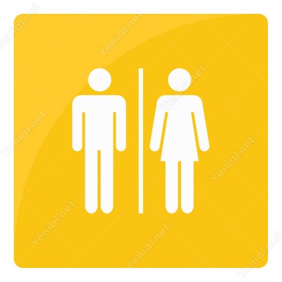 Bay Bayan Wc Sarı Şekilli Yönlendirme Levhası
