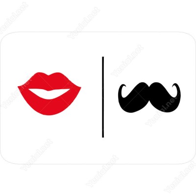 Bay Bayan Wc Simgesi Yonlendirme Levhasi