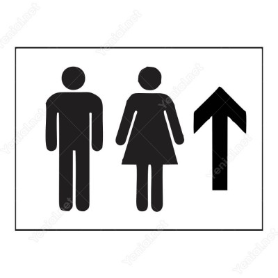 Bay Bayan Wc Yukarı Yönlendirme Levhası