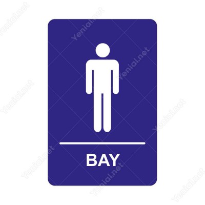 Bay Wc Koyu Mor Şekilli Yönlendirme Levhası