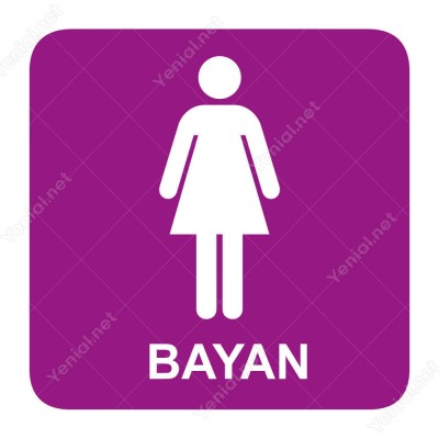 Bayan Wc Mor Şekilli Yönlendirme Levhası