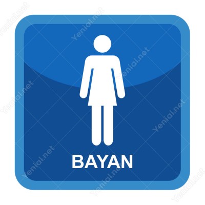 Bayan Wc Mavi Şekilli Yönlendirme Levhası
