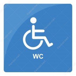 Engelli Wc Şekilli Mavi Tonlu Yönlendirme Levhası