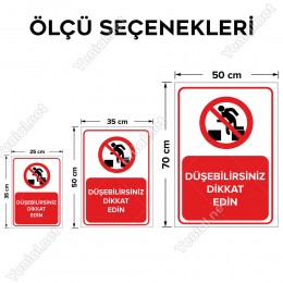 Düşebilirsiniz Dikkat Edin Levhası