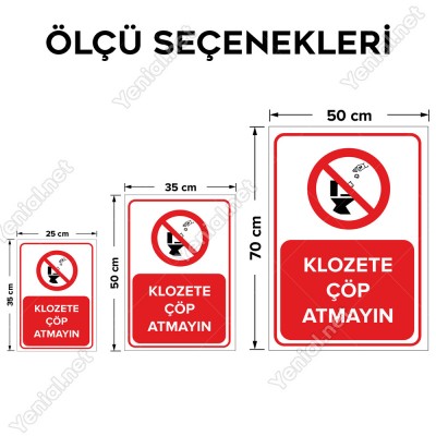 Klozete Çöp Atmayın Levhası